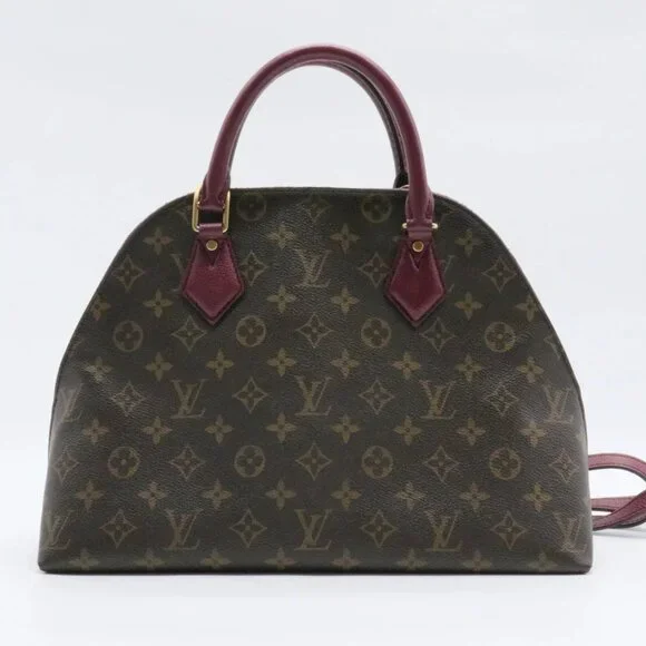 Louis Vuitton ALMA Handbag in Monogram Coated Canvas Brown Contrast Burgundy - Picture 11 of 11